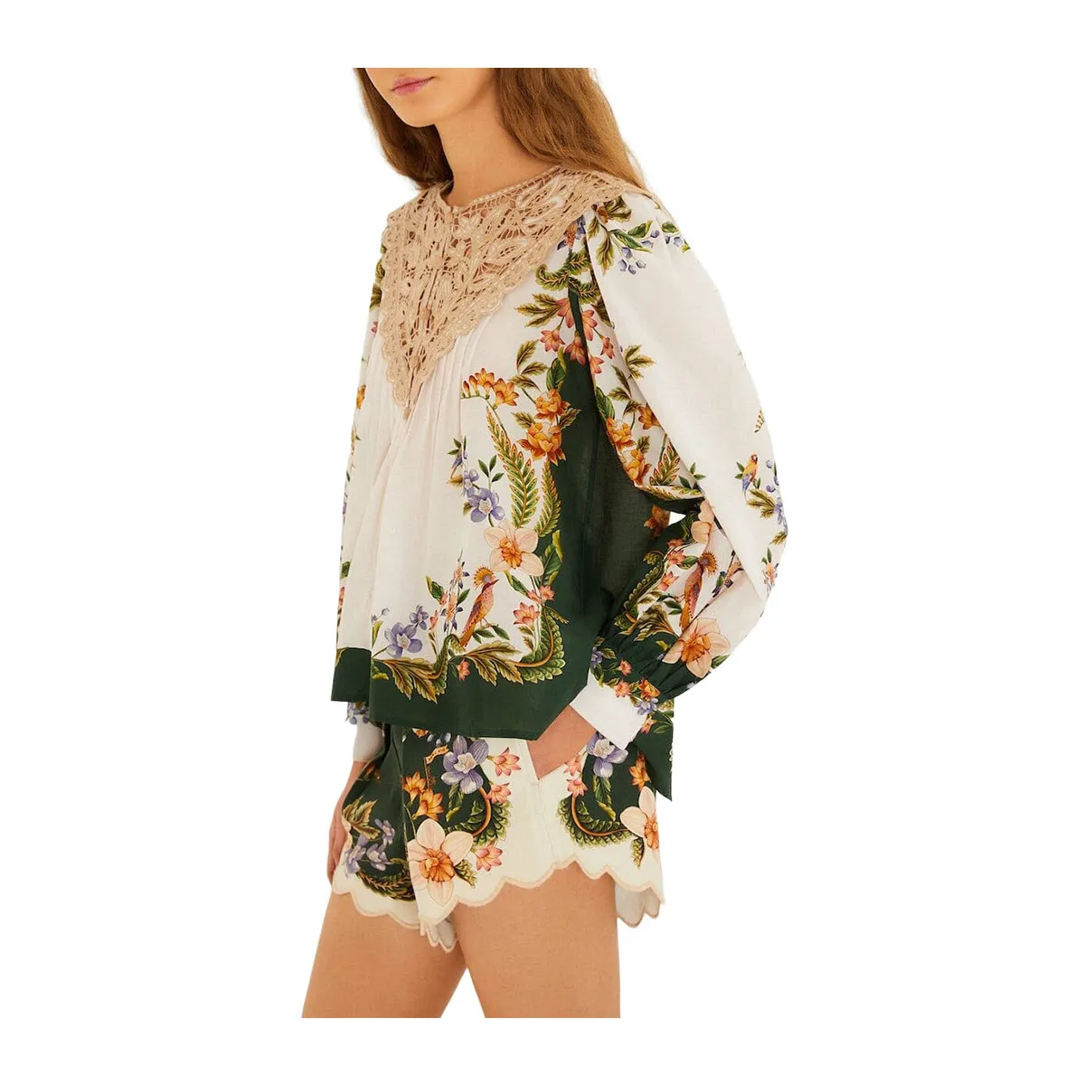 Green berry garden shorts