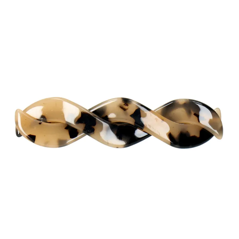 Hair Barrette Turquoise Brown