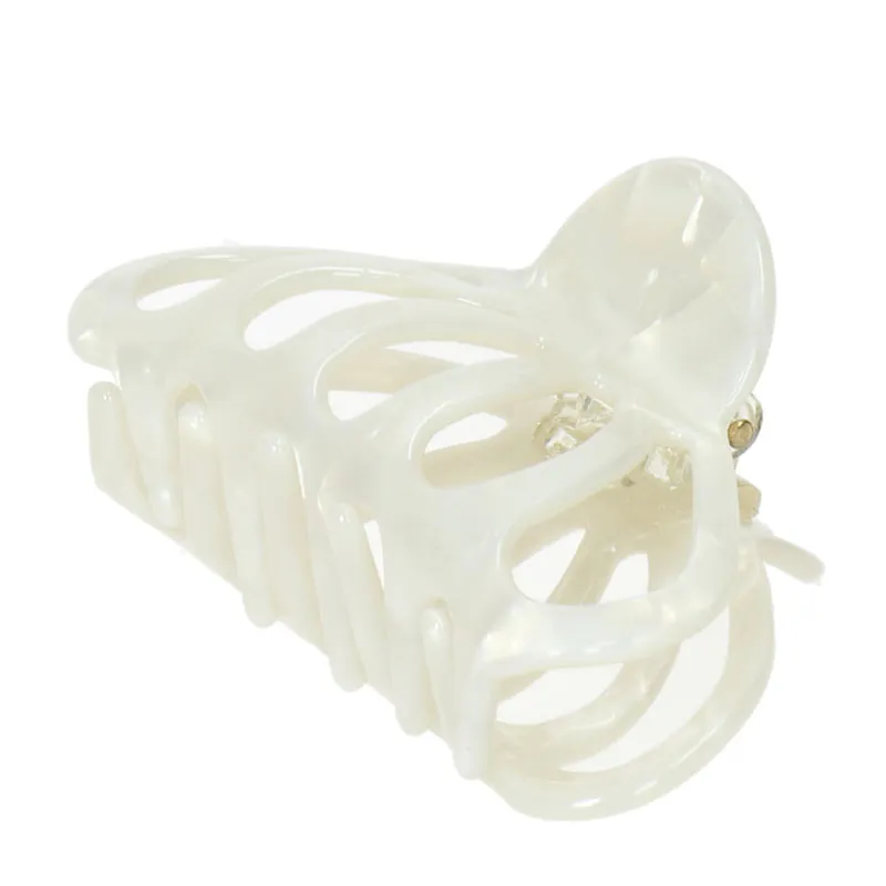 Hair Claw Medium Marble White