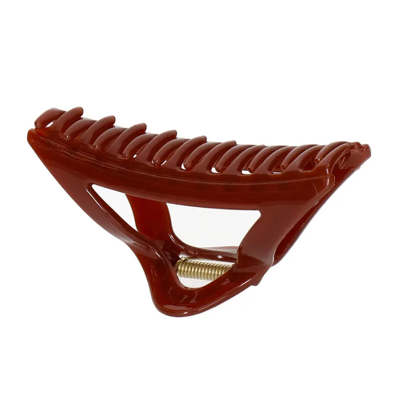 Hair Claw Open Triangle Brown