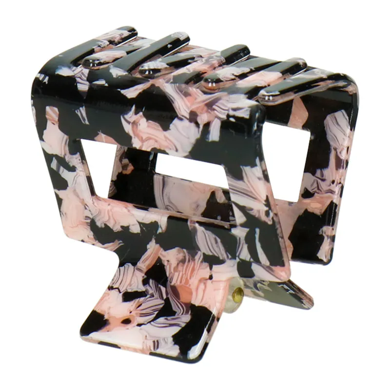 Hair Claw Square Pink Black