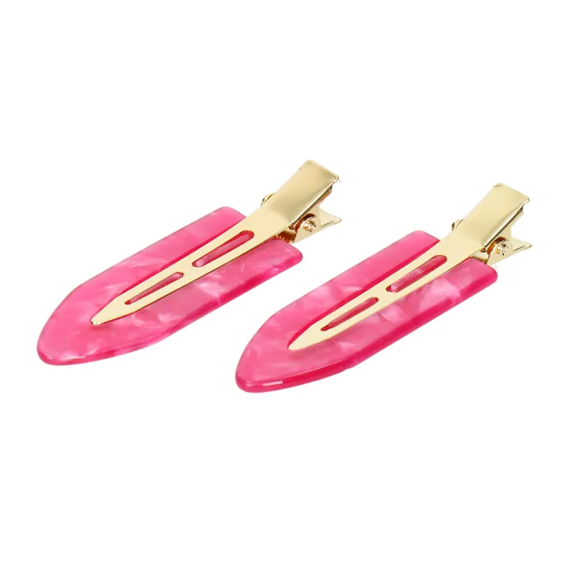 Hair Clip Leaf Fucsia Set