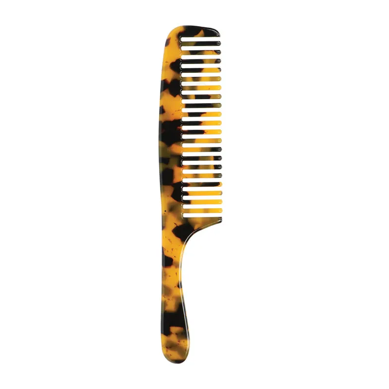 Hair Comb With Handle Turquoise Brown