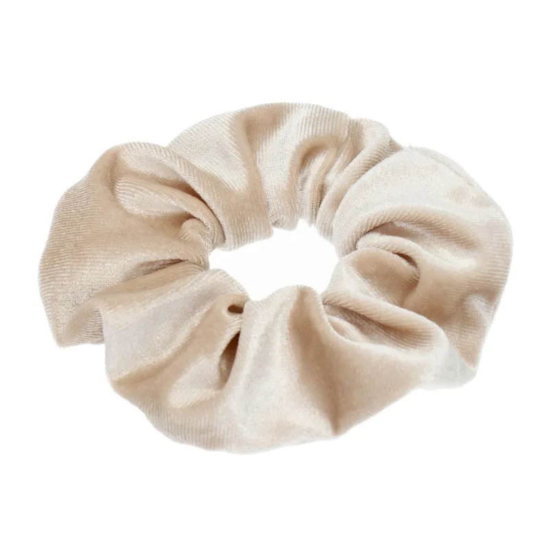 Hair Scrunchie Beige Velvet