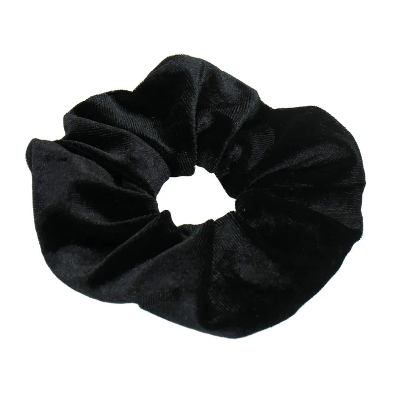 Hair Scrunchie Black Velvet