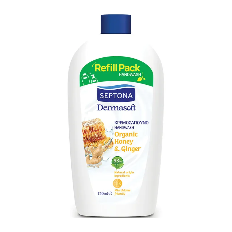 Handwash Dermasoft Organic Honey & Ginger Refill