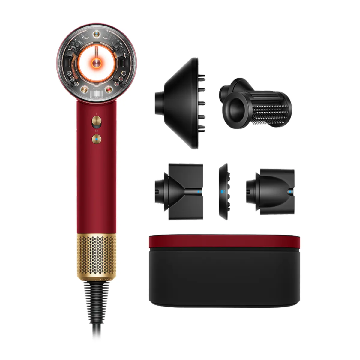 HD16 Supersonic Nural Straight+Wavy Red Velvet/Gold Hair Dryer