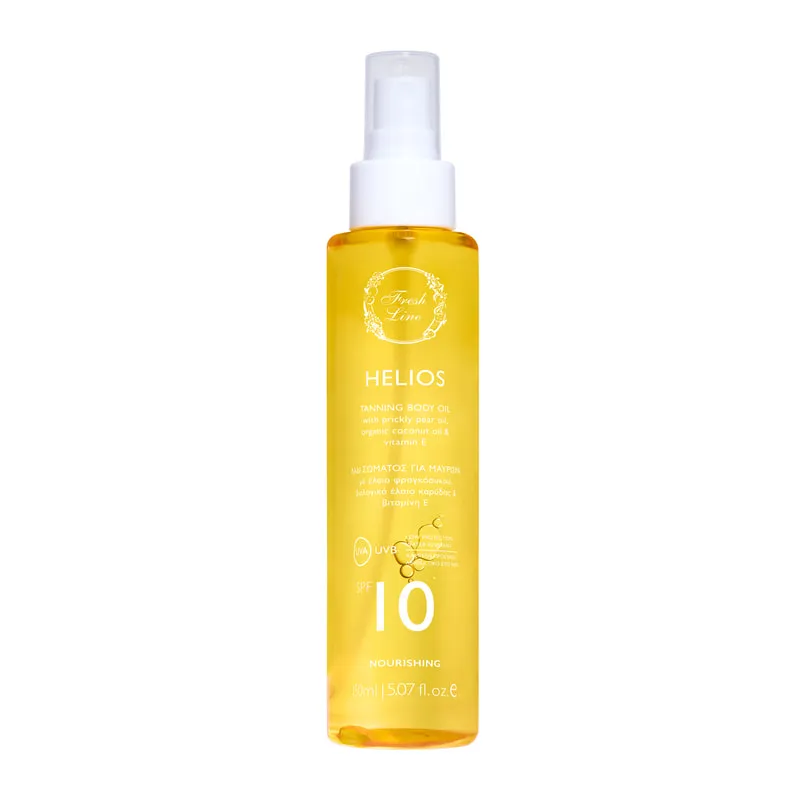 Helios Λάδι Σώματος Για Μαύρισμα Spf10
