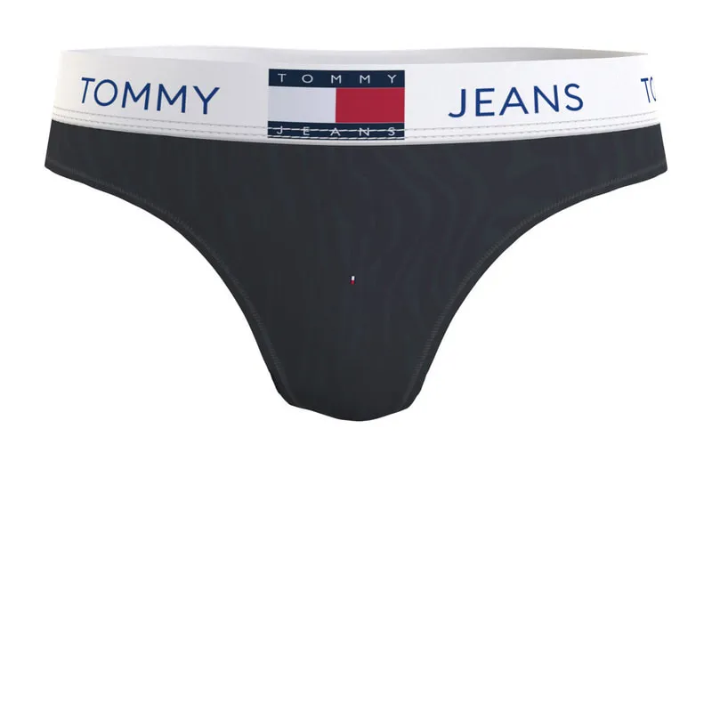 Heritage logo velour thong