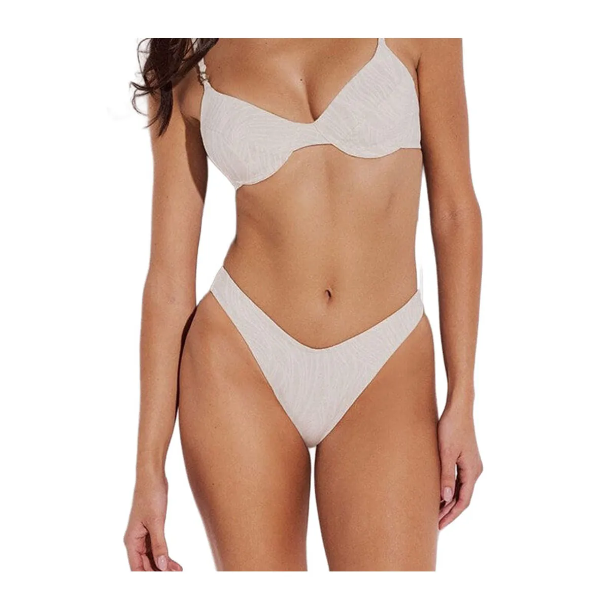 Jacquard high leg bikini bottom