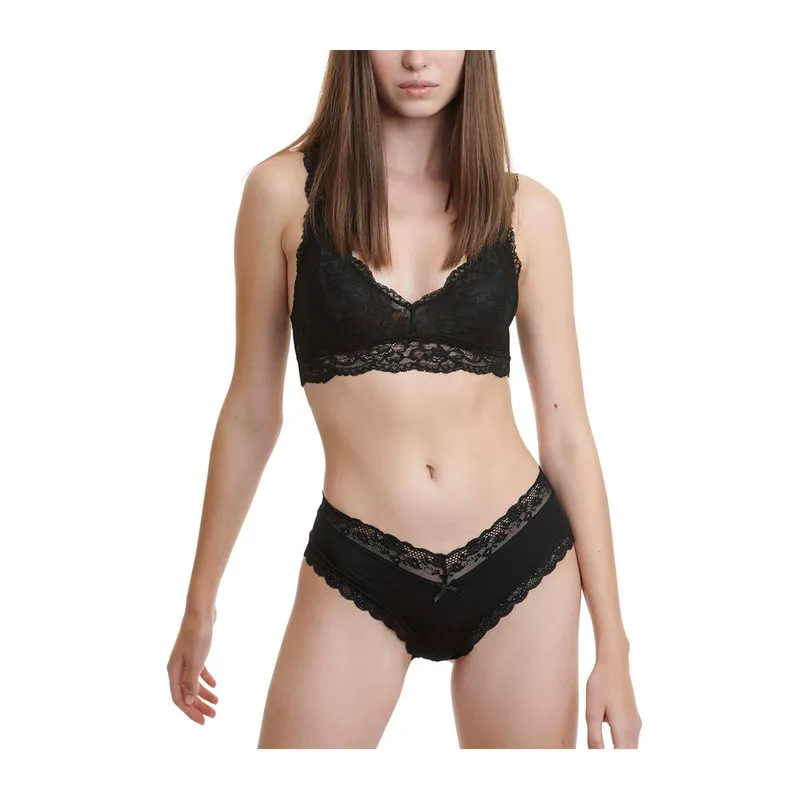 Microfiber lace hipster brief