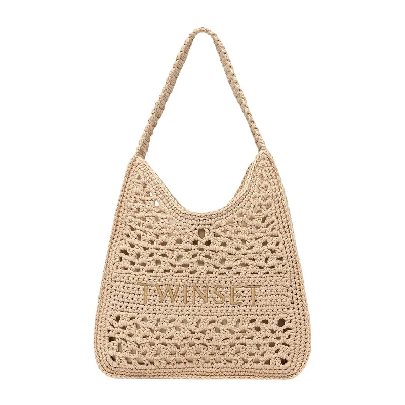 Womens knitted hobo bag