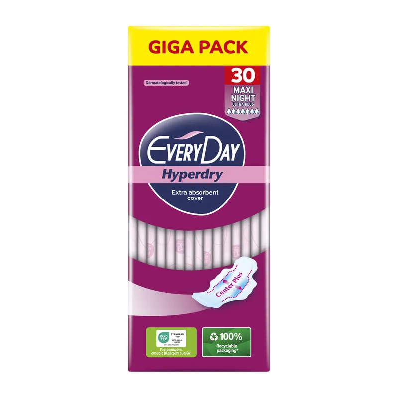 Σερβιέτες Hyperdry Maxi Night Ultra Plus Giga Pack