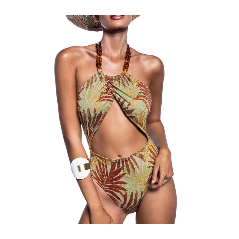 Indonesia gold one-piece swimsuit