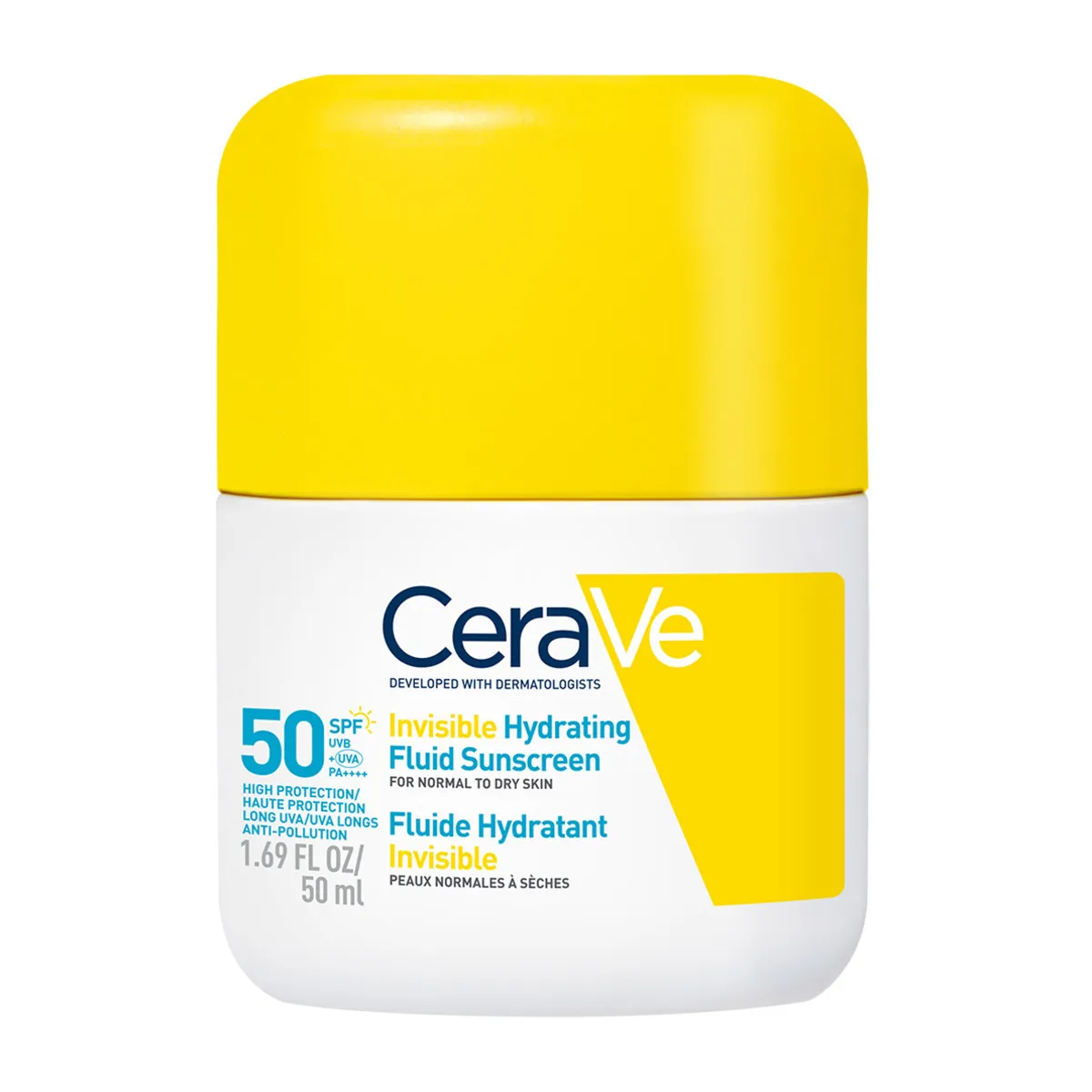 Invisible Hydrating Fluid Sunscreen Spf 50 For Normal To Dry Skin With 3 Essential Ceramides