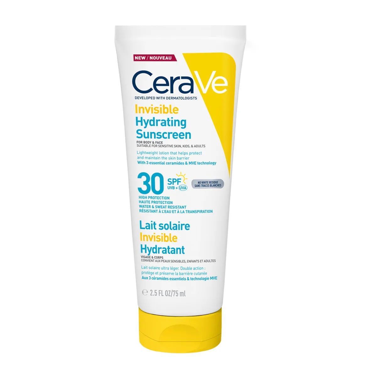 Invisible Hydrating Sunscreen Spf 30 For Body, Face, & All Skin Types With 3 Essential Ceramides 75 Ml