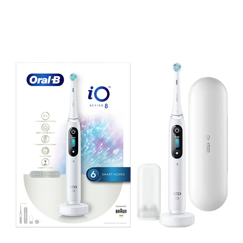 iO Series 8 Electric Toothbrush - Magnetic White Alabaster