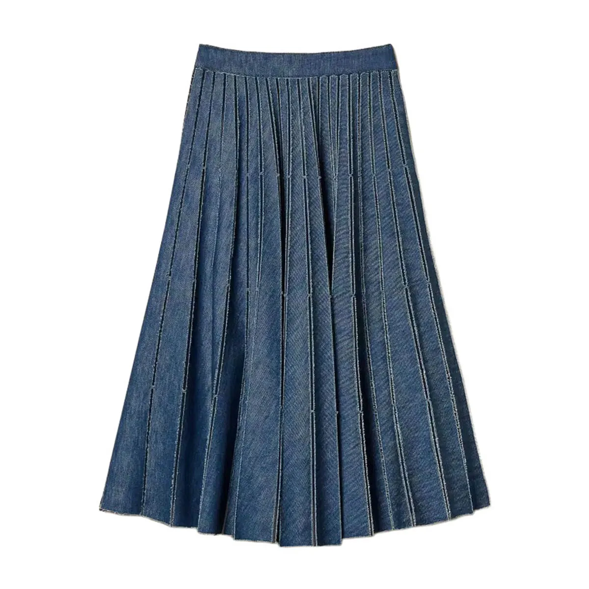Women's pleated jean skirt