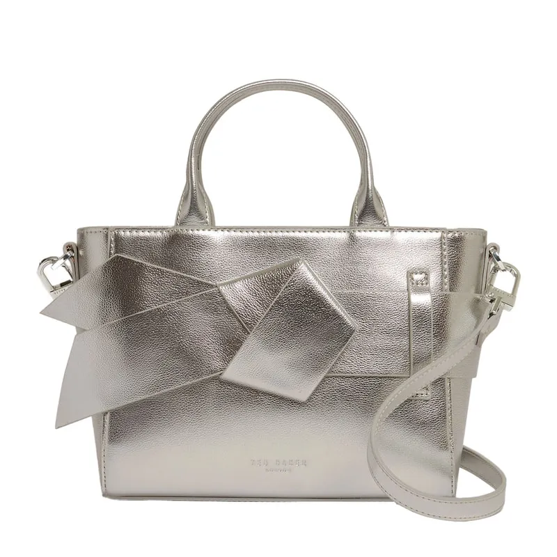Metallic Knot Bow Tote Bag JIMISIE