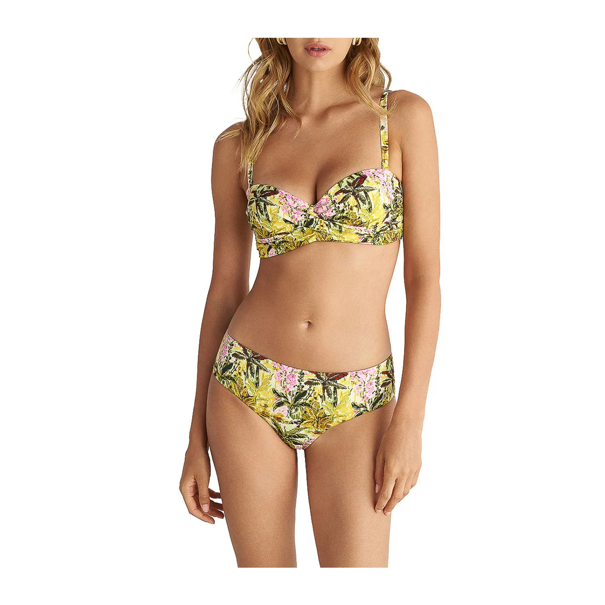Jungle garden printed hipster bikini slip