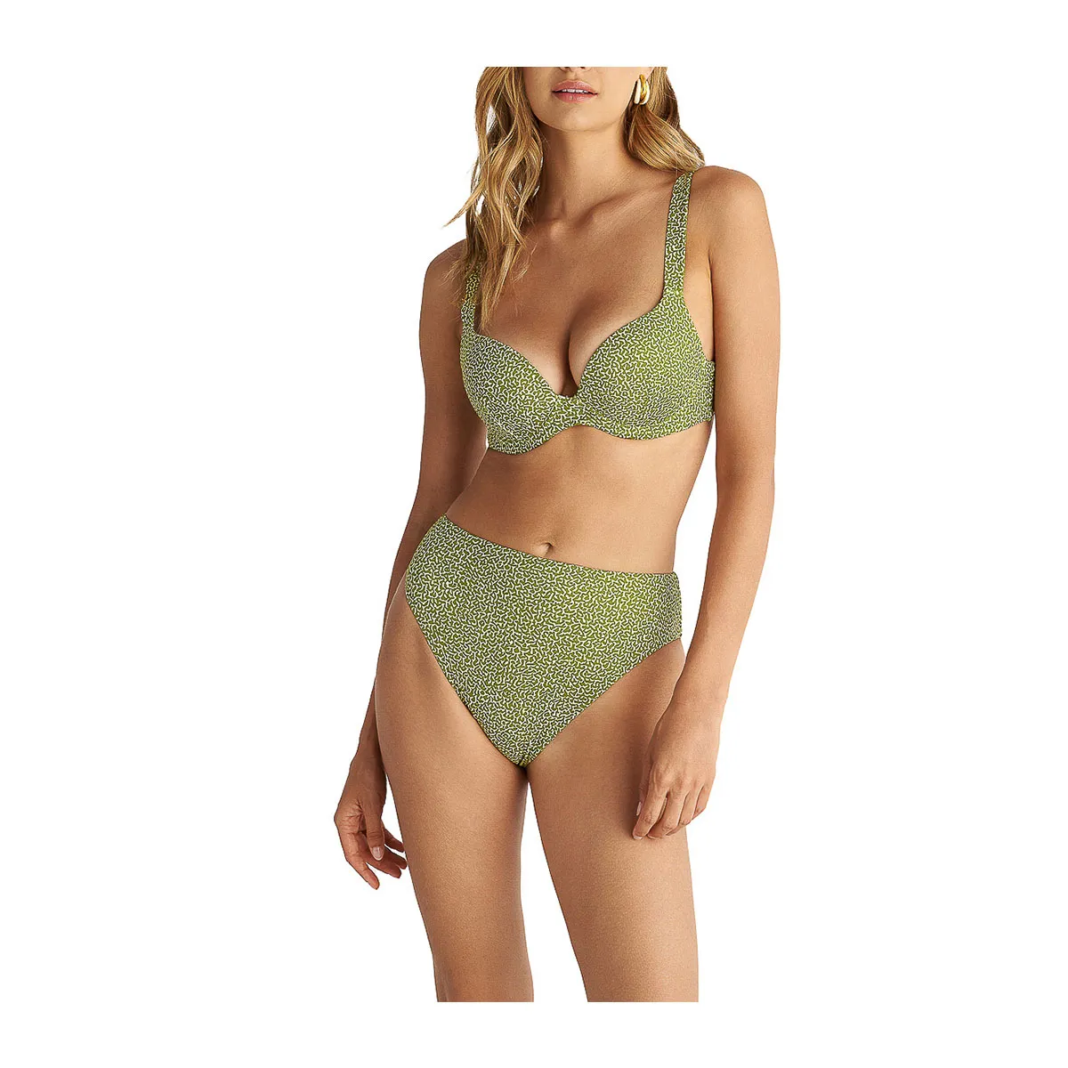Jungle garden printed push-up bikini top in cup C