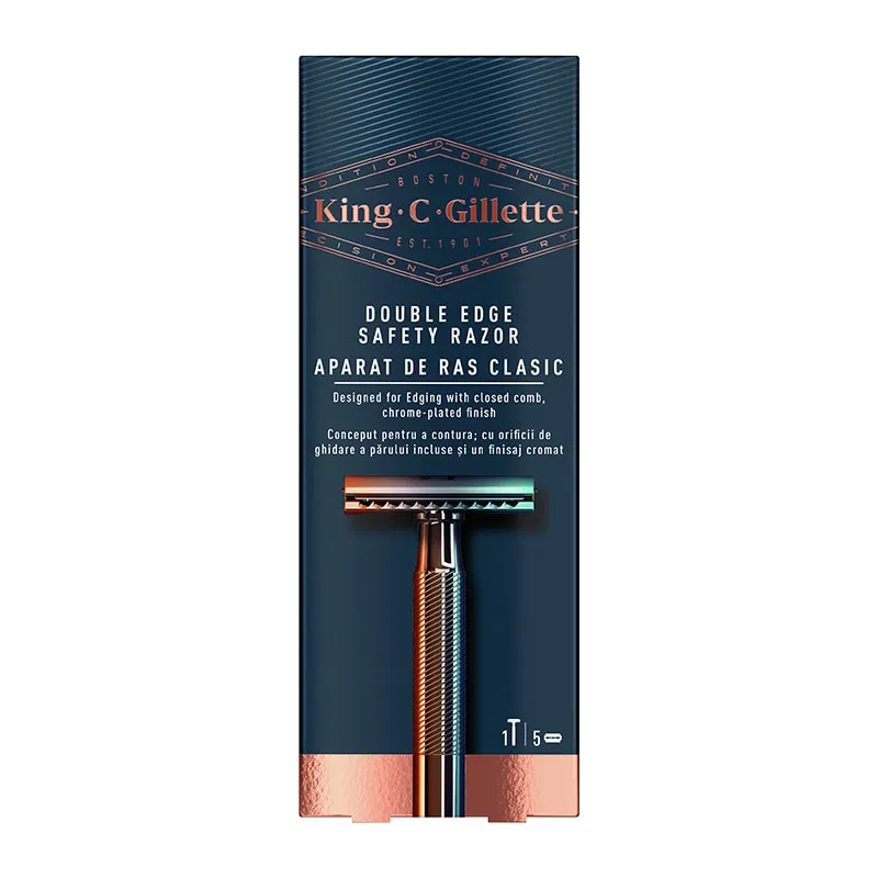 King C. Gillette Ανδρική Ξυριστική Μηχανή Ασφαλείας & Ξυράφια Διπλής Ακμής