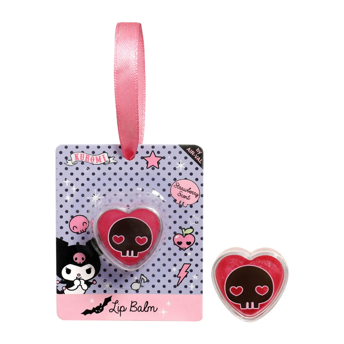Kuromi Lip Balm Heart Strawberry Scent