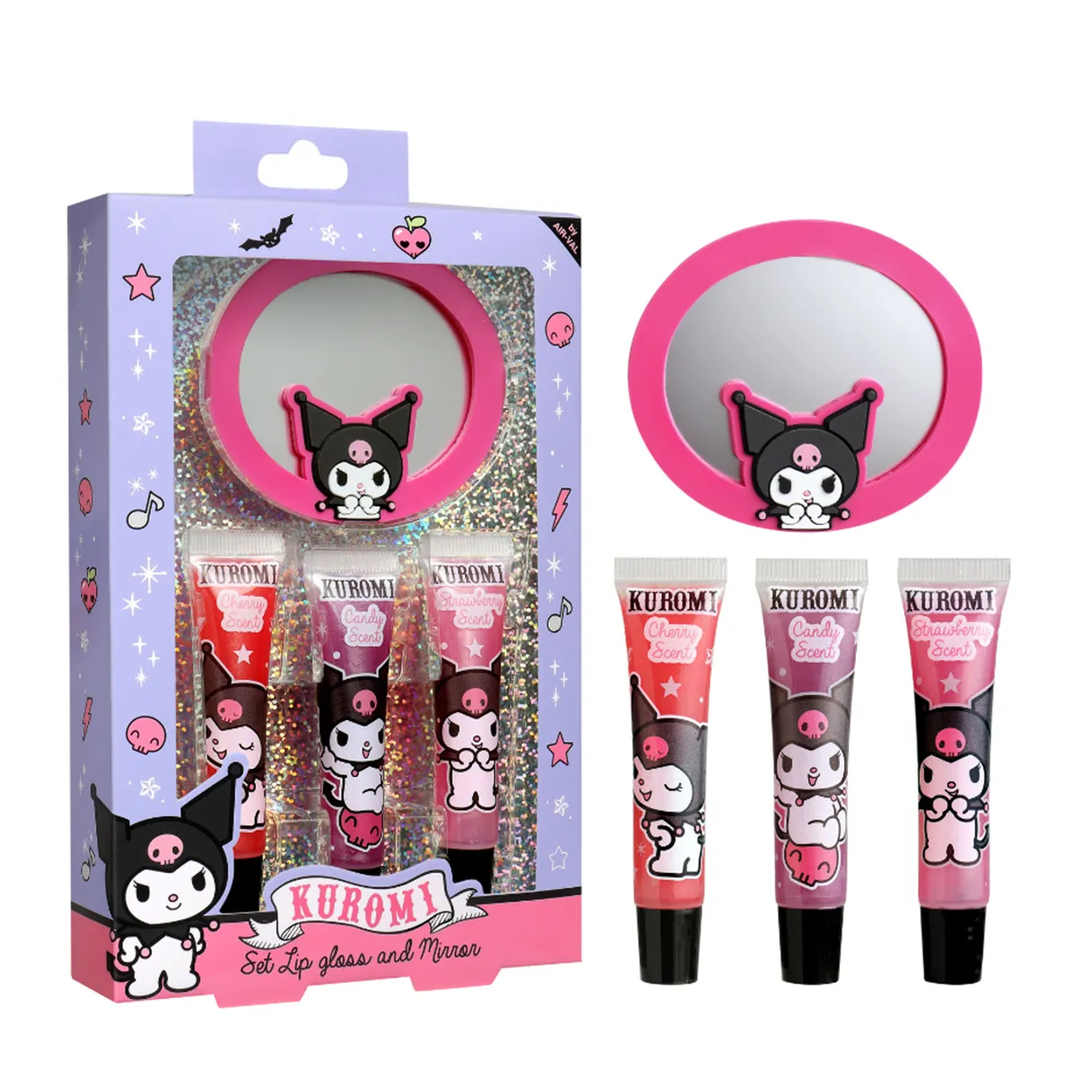 Kuromi Set Lip Gloss & Mirror