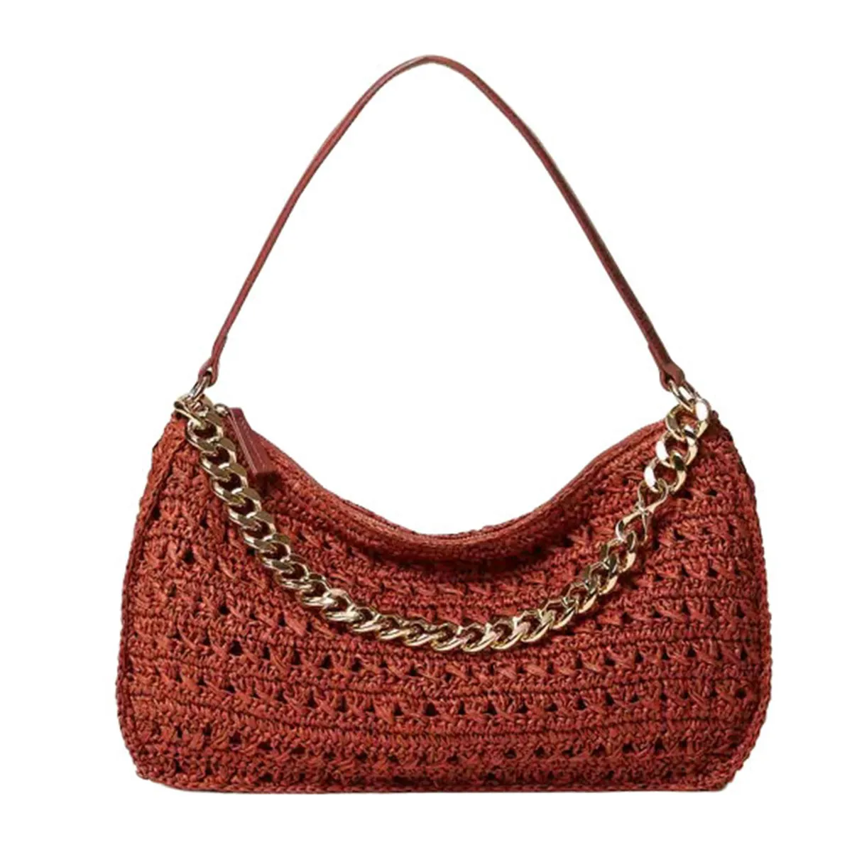 Women's large knitted raffia bag Liliane