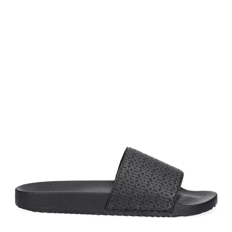Slippers with all-over logo