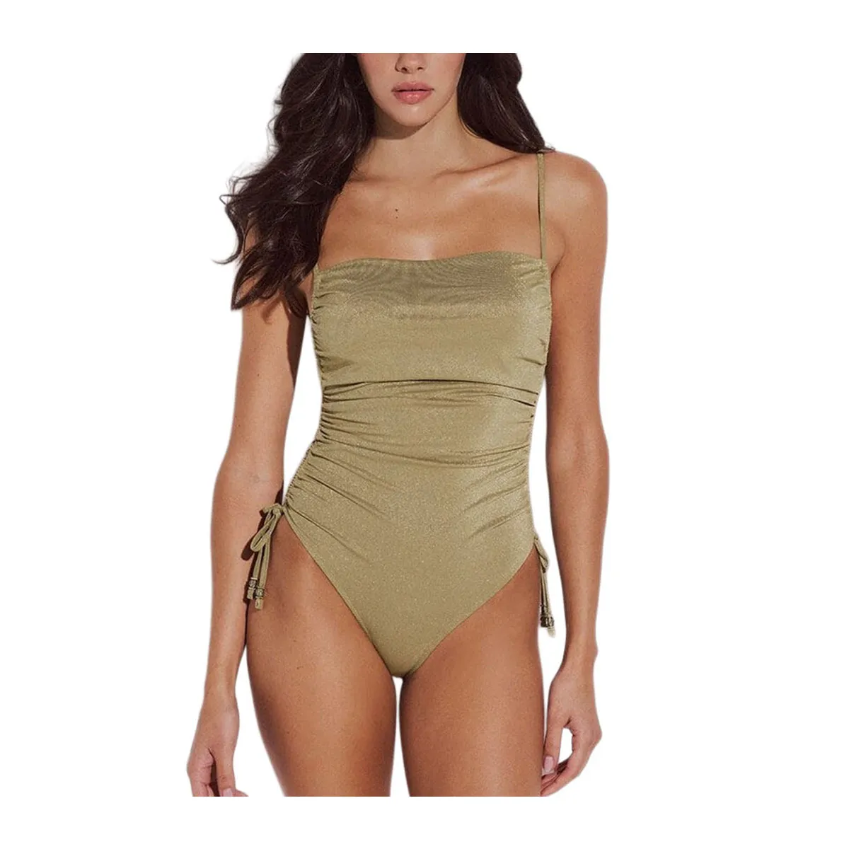 Lurex one-piece swimsuit