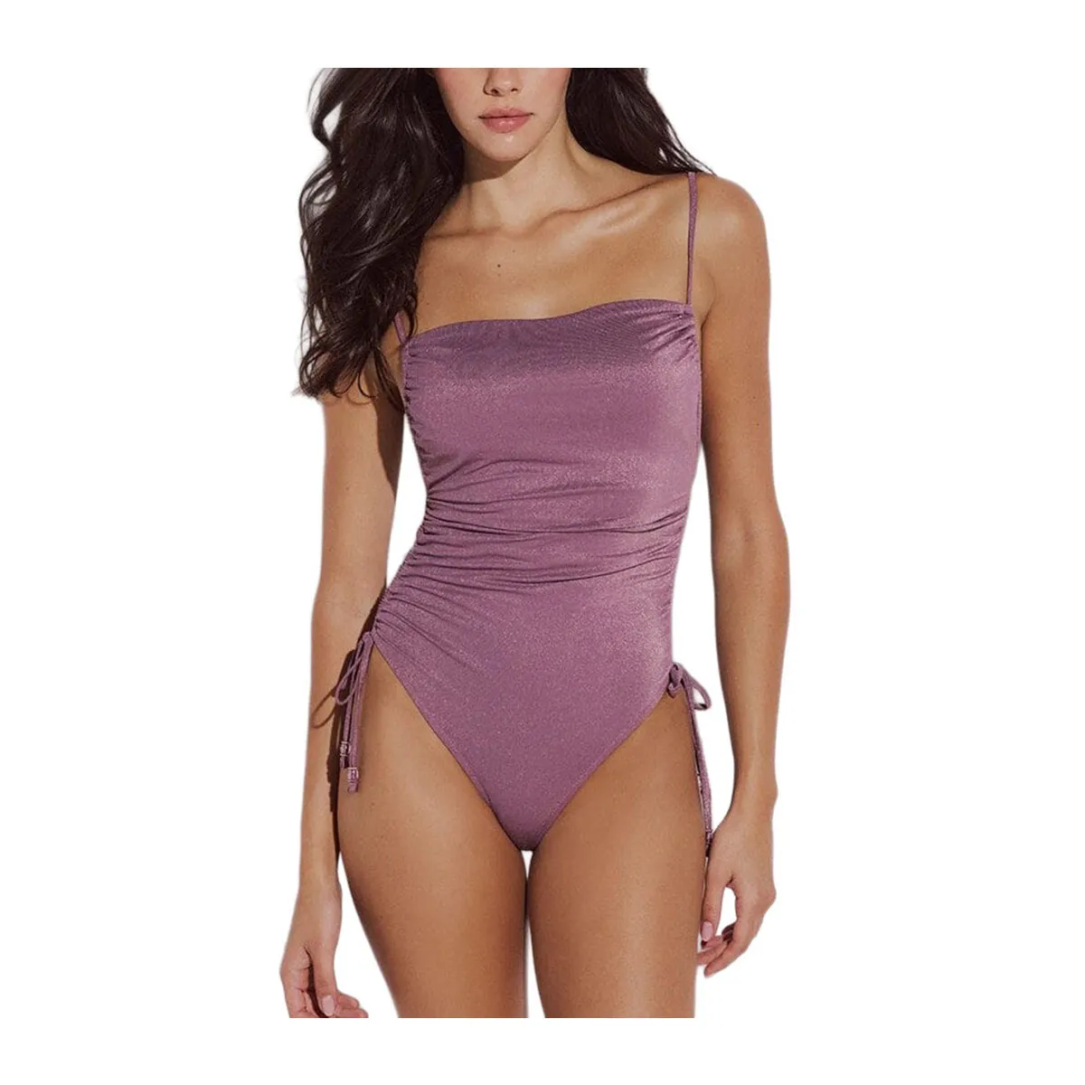Lurex one-piece swimsuit