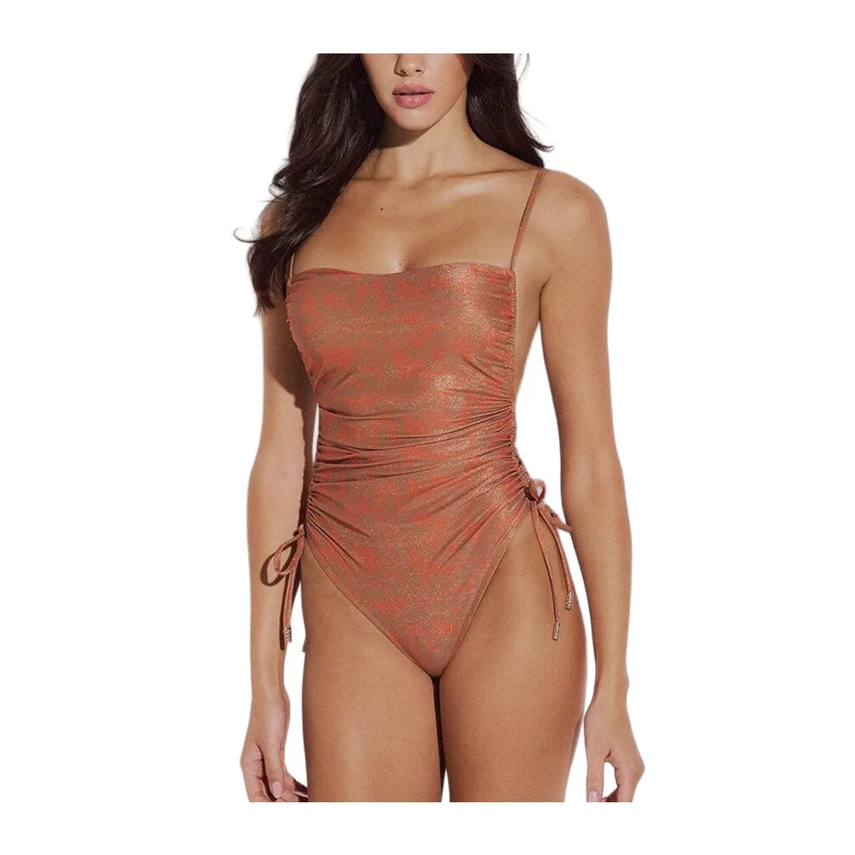 Lurex one-piece swimsuit