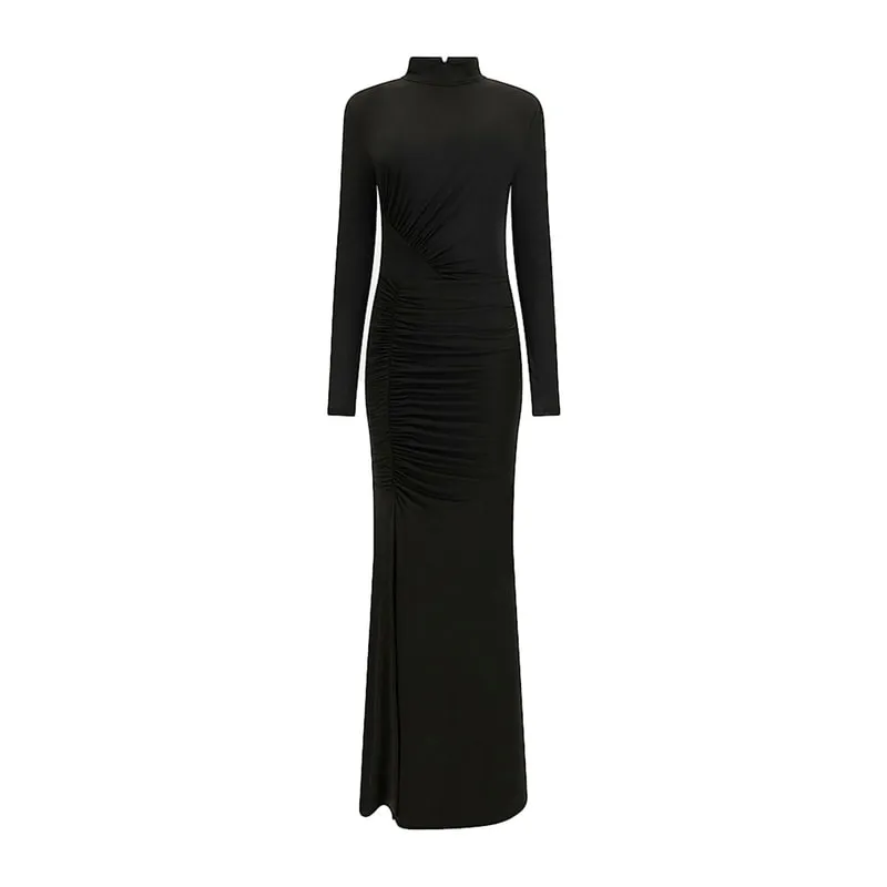 Long marciano dress with ruffles