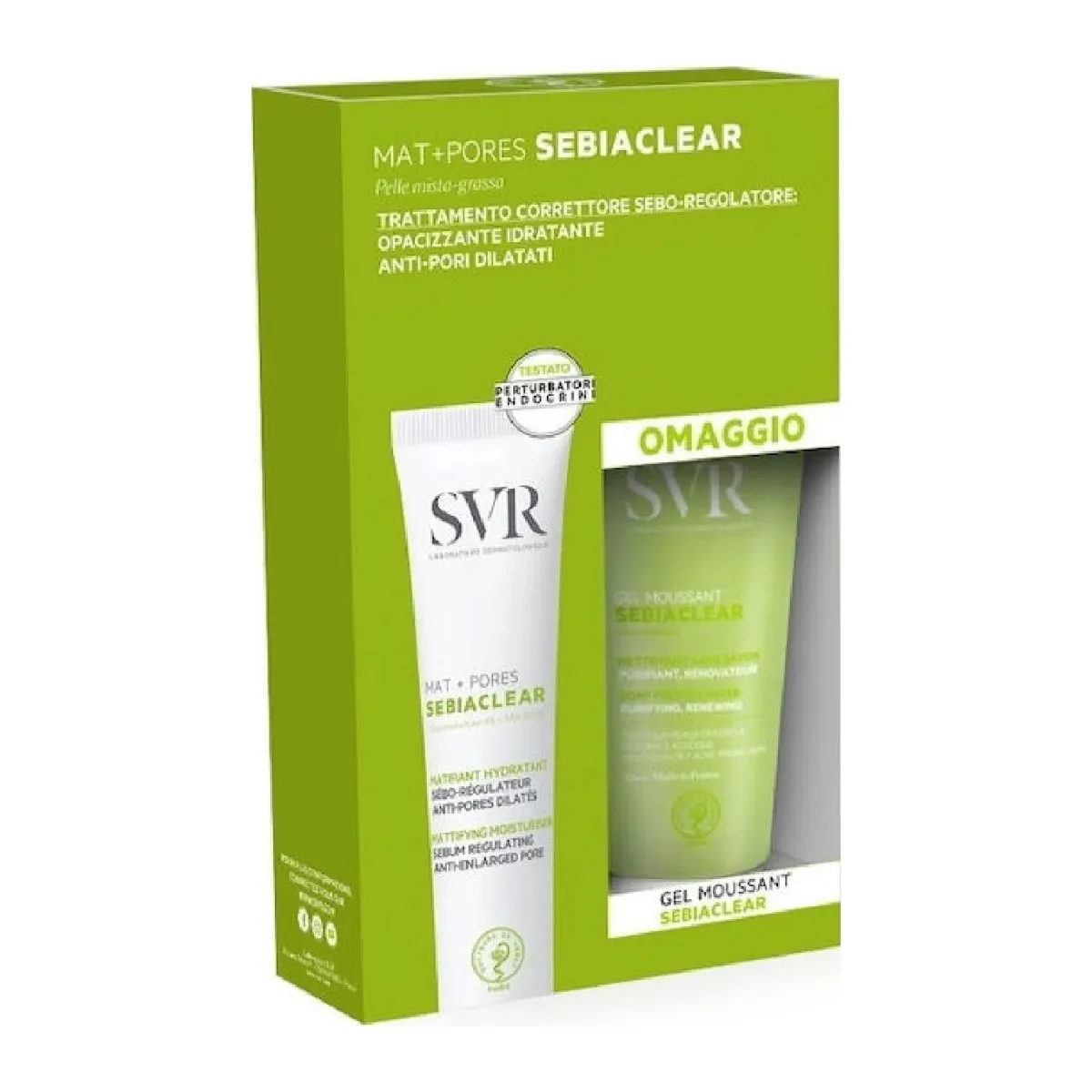 Mat Pores Sebiaclear Set Moisturizing Cream & Foaming Face Wash for Oily, Acne-Prone Skin