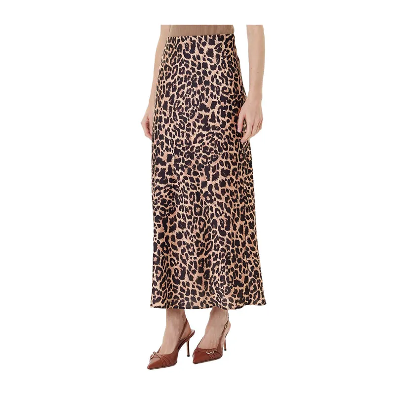 Maxi satin skirt