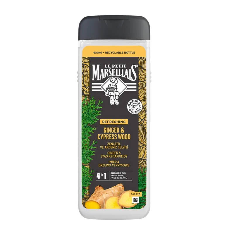 Men's 4 In 1 Shower Gel With Ginger & Cypress Wood