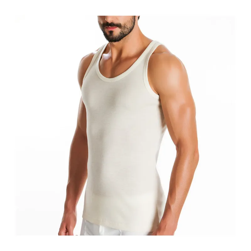 Rib wool merino sleeveless undershirt