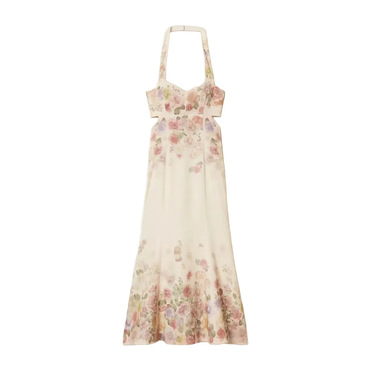 Women's midi linen floral dress