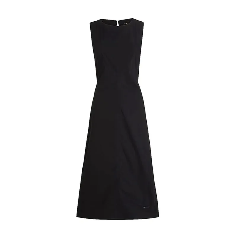 Womens sleeveless midi dress with back opening