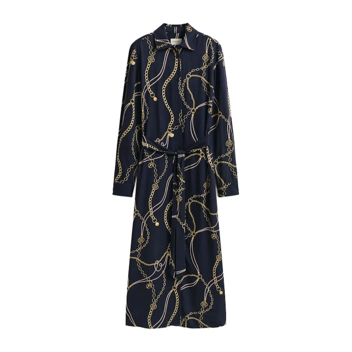 Women's midi dress with a ruffled hem