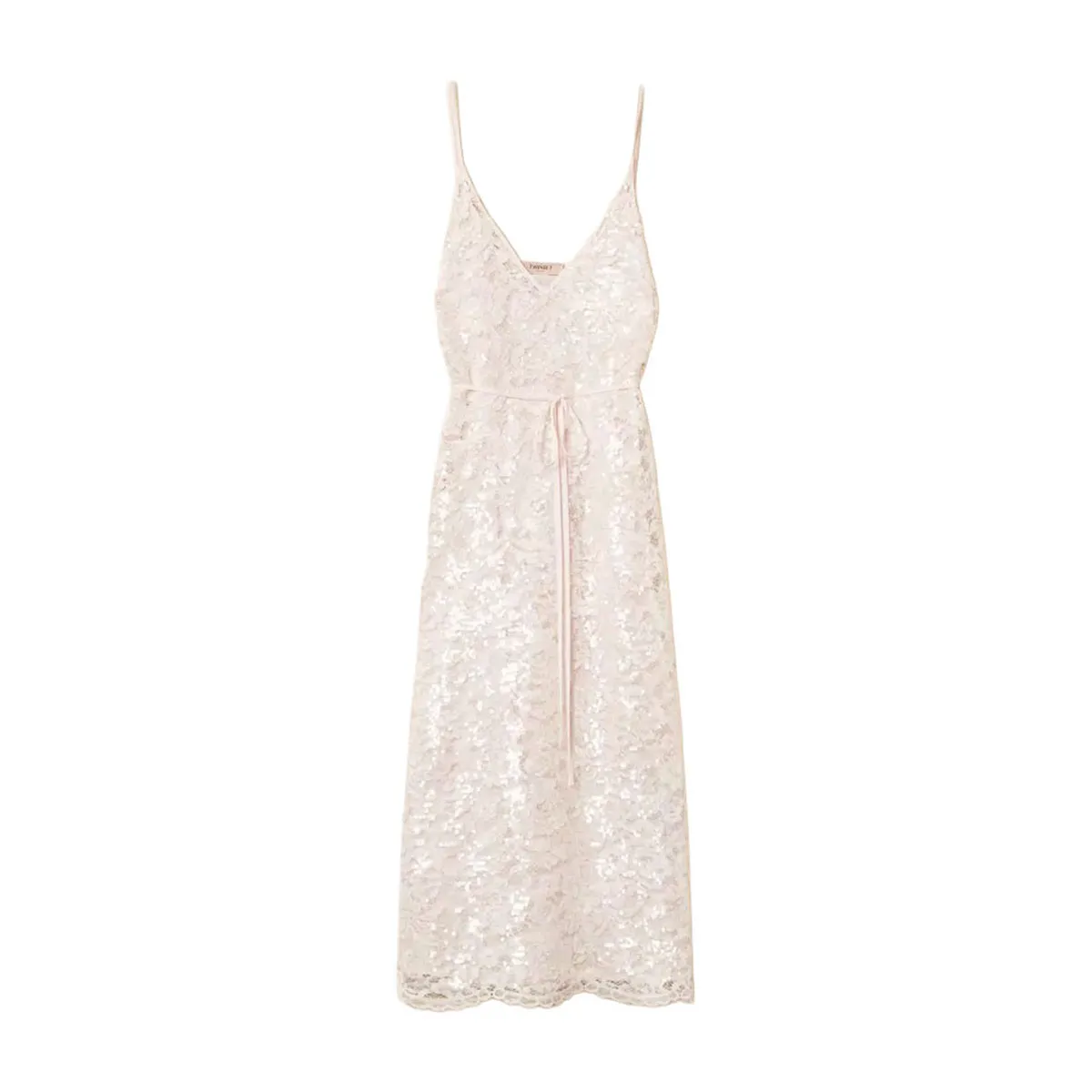 Women's midi dress made of lace and sequins