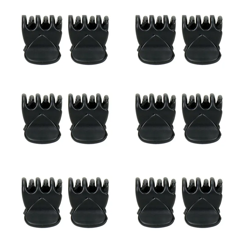 Mini Black Hair Clips Set