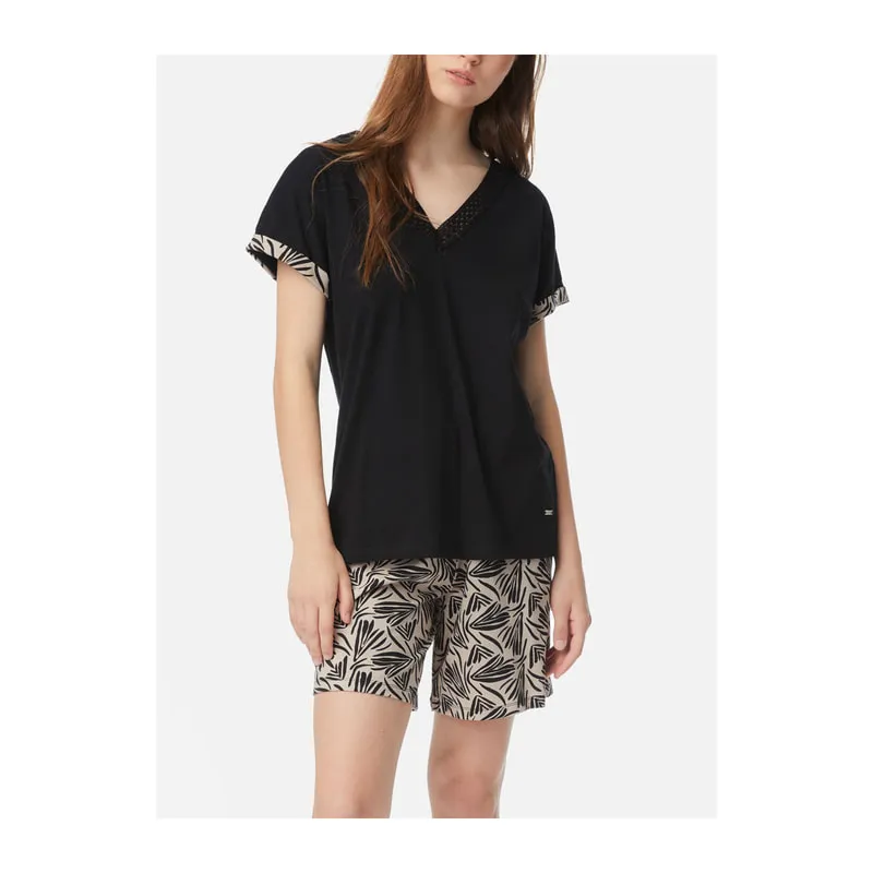 Mocha V neck pyjama set