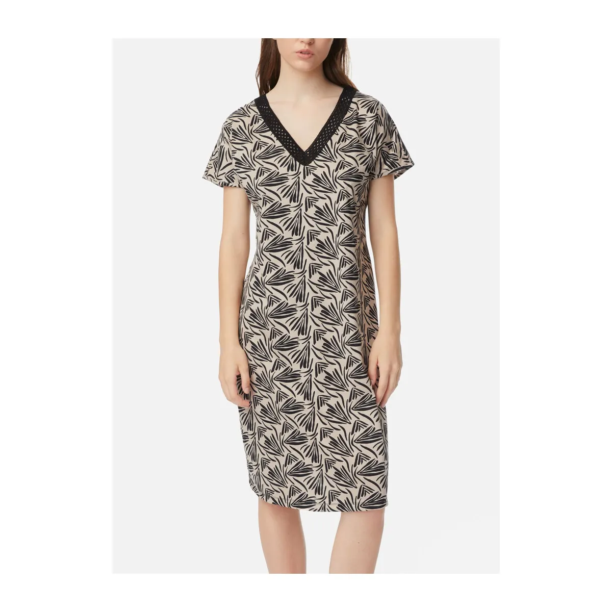 Mocha short sleeve V neck nightgown