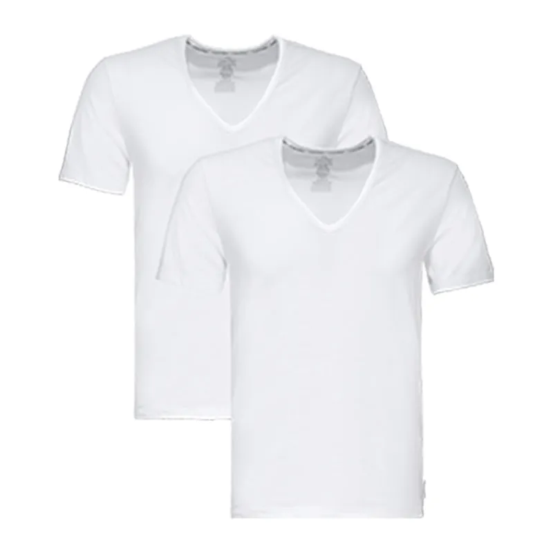 Modern cotton κοντομάνικο v λαιμόκοψη t-shirt 2 pack