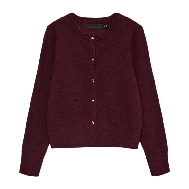 Cardigan knitted O neck