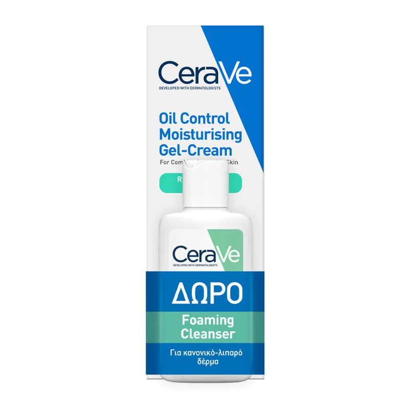 Oil Control Moisturising Gel Cream Ενυδατική Κρέμα Για Εξισορρόπηση Της Λιπαρής Επιδερμίδας & Δώρο Foaming Cleanser