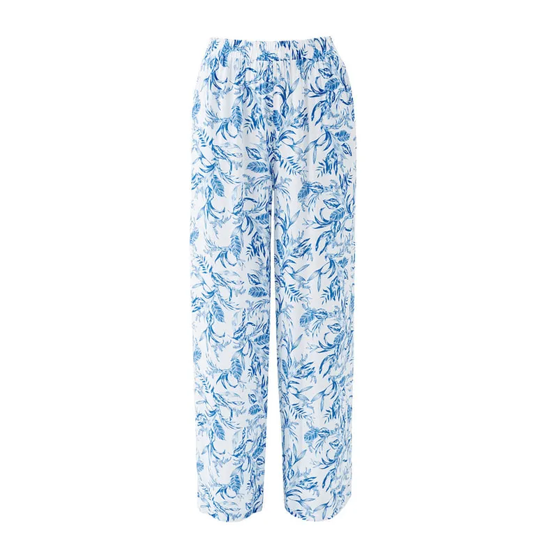 Olivia Blue Leaf Pants