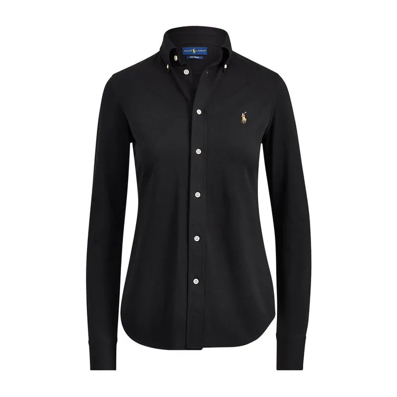 Oxford shirt in knitted cotton